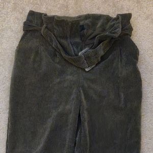 Corduroy paper bag pants